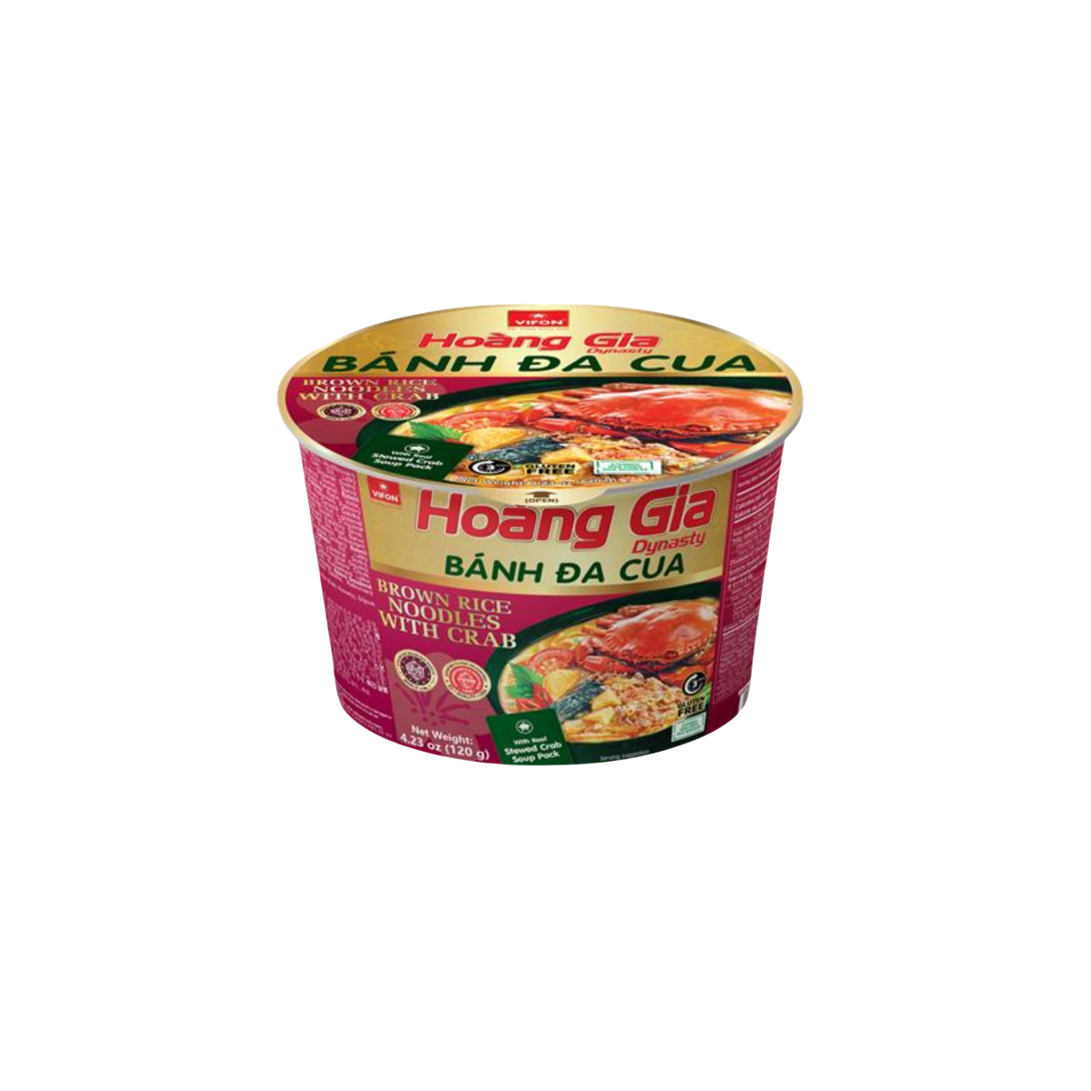 VIFON Hoang Gia Brown Rice Noodles Paper Bowl - Bánh Đa Cua Tô