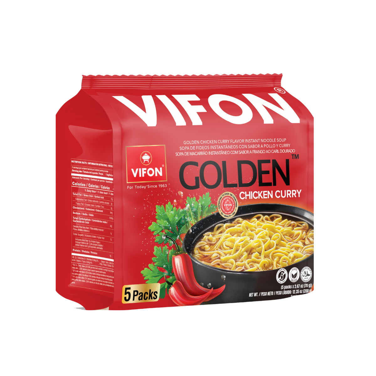 VIFON Golden Chicken Instant Noodles - Mì Gà Vàng & Cà Ri