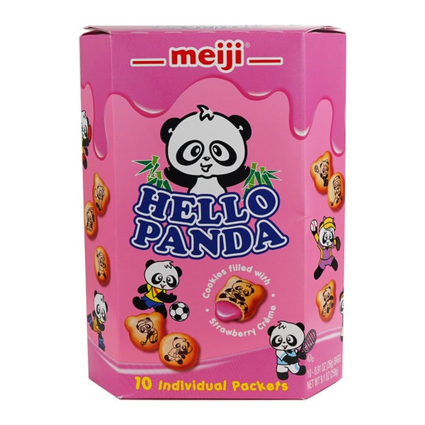 Meiji Hello Panda Strawberry Cream Filled Biscuits (Large Box) 9.1 oz ...