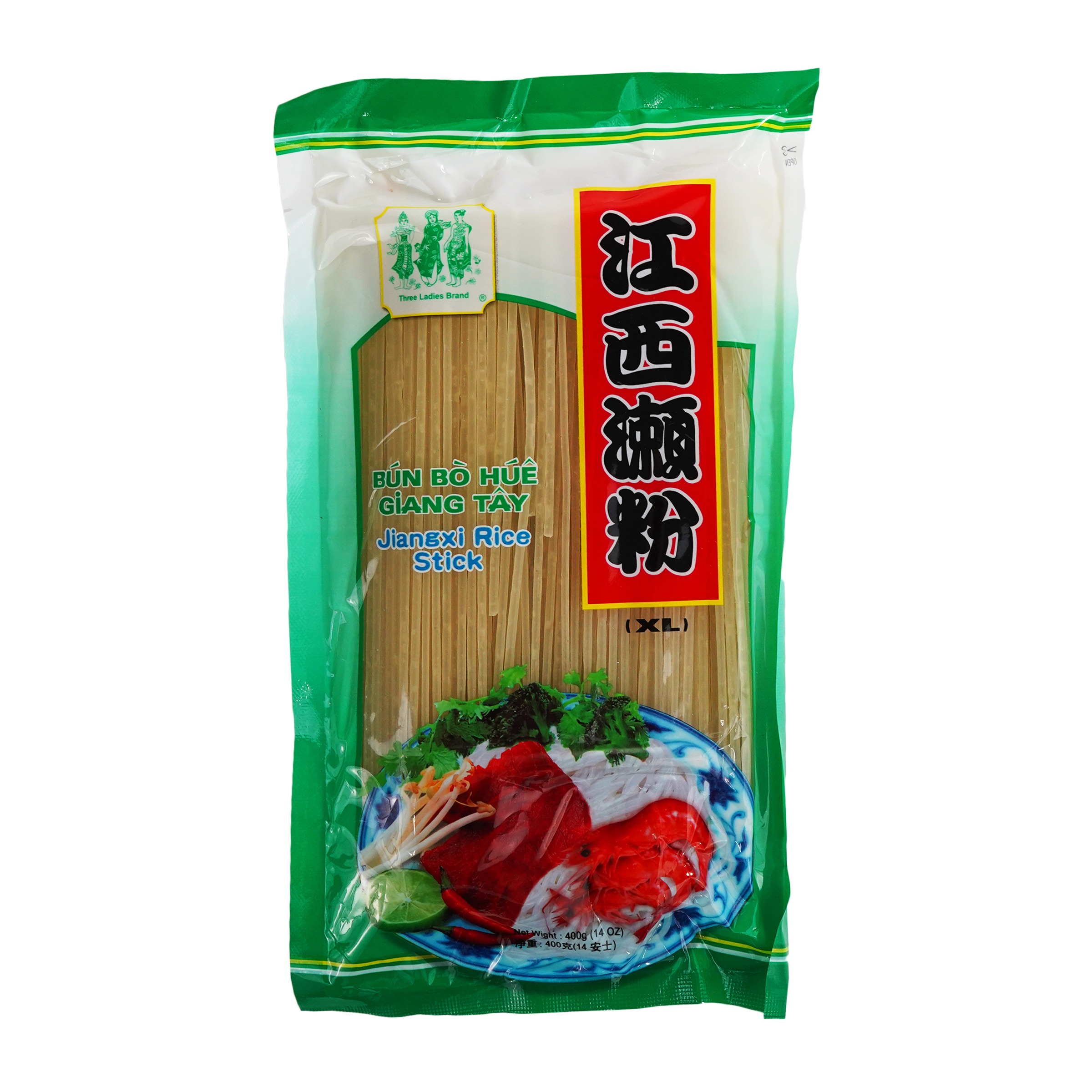 Three Ladies Jiangxi Rice Stick XL Thick (Bun Bo Hue), 14 oz (60