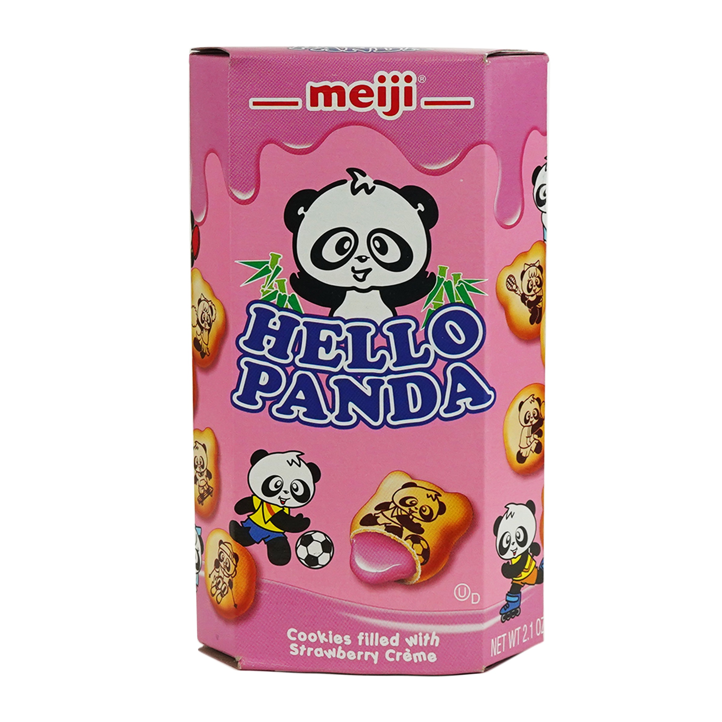 Meiji Hello Panda Strawberry Cream Filled Biscuits 2 oz, 10-Boxes (8-Packs)  - VIFON USA
