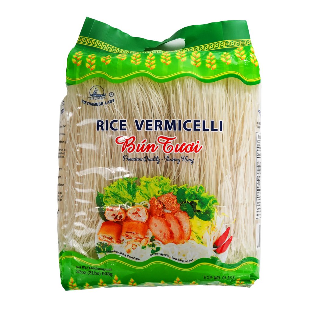 Vietnamese Lady Bún Tươi Rice Vermicelli Noodle 32 Oz 12 Count