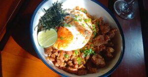 (prepared salted egg ramen bowl)