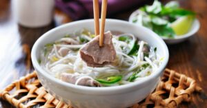 (bowl of beef pho)