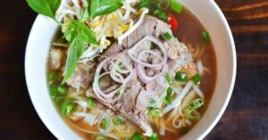 (bowl of beef pho)